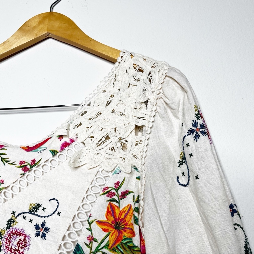 NWT FARM RIO Toucans Garden Flowy One Shoulder Embroidered Floral Dress Small - Picture 6 of 14